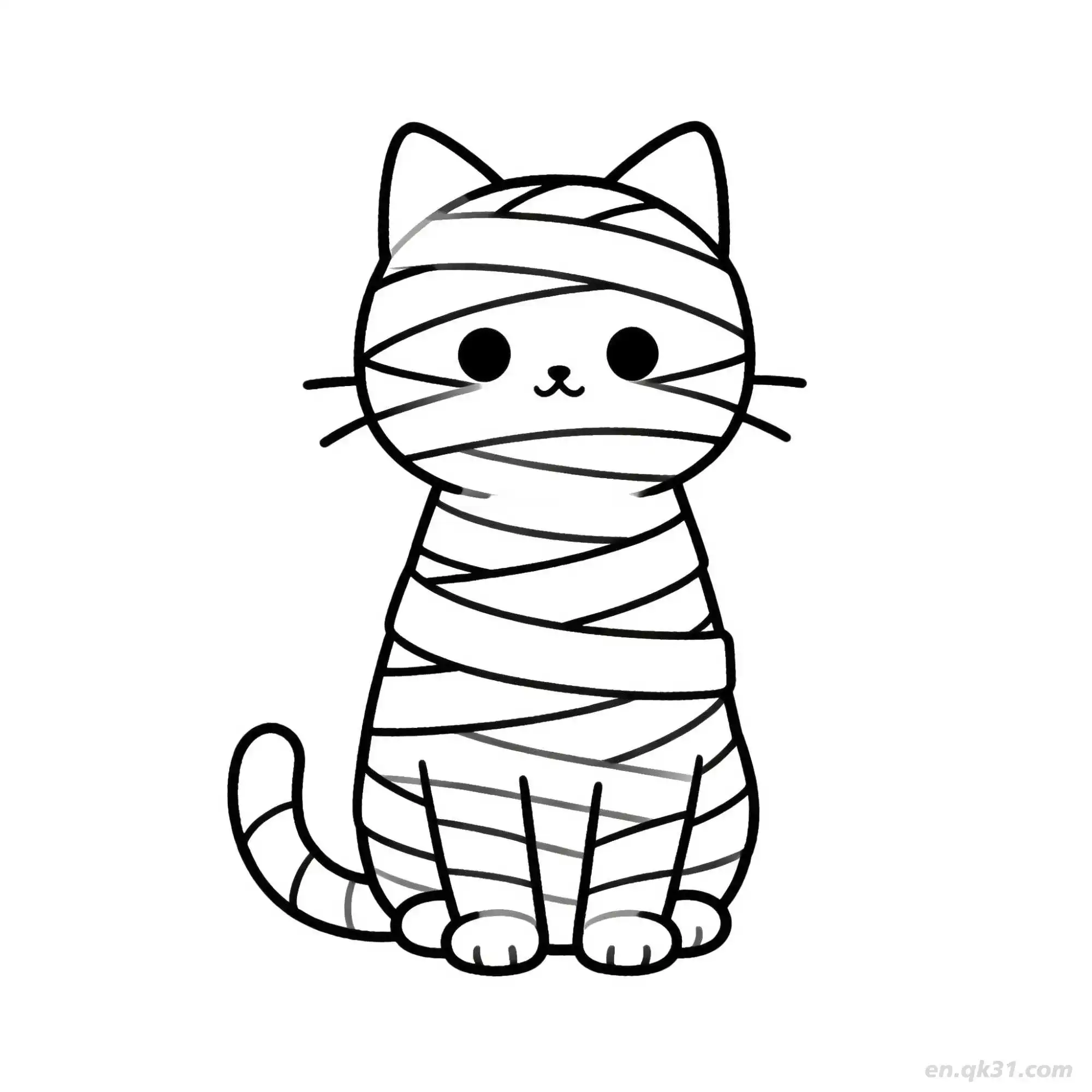 免费 万圣节猫 6简笔画 素描 涂鸦 - 免费可打印可爱猫 下载PDF 简笔画涂色页