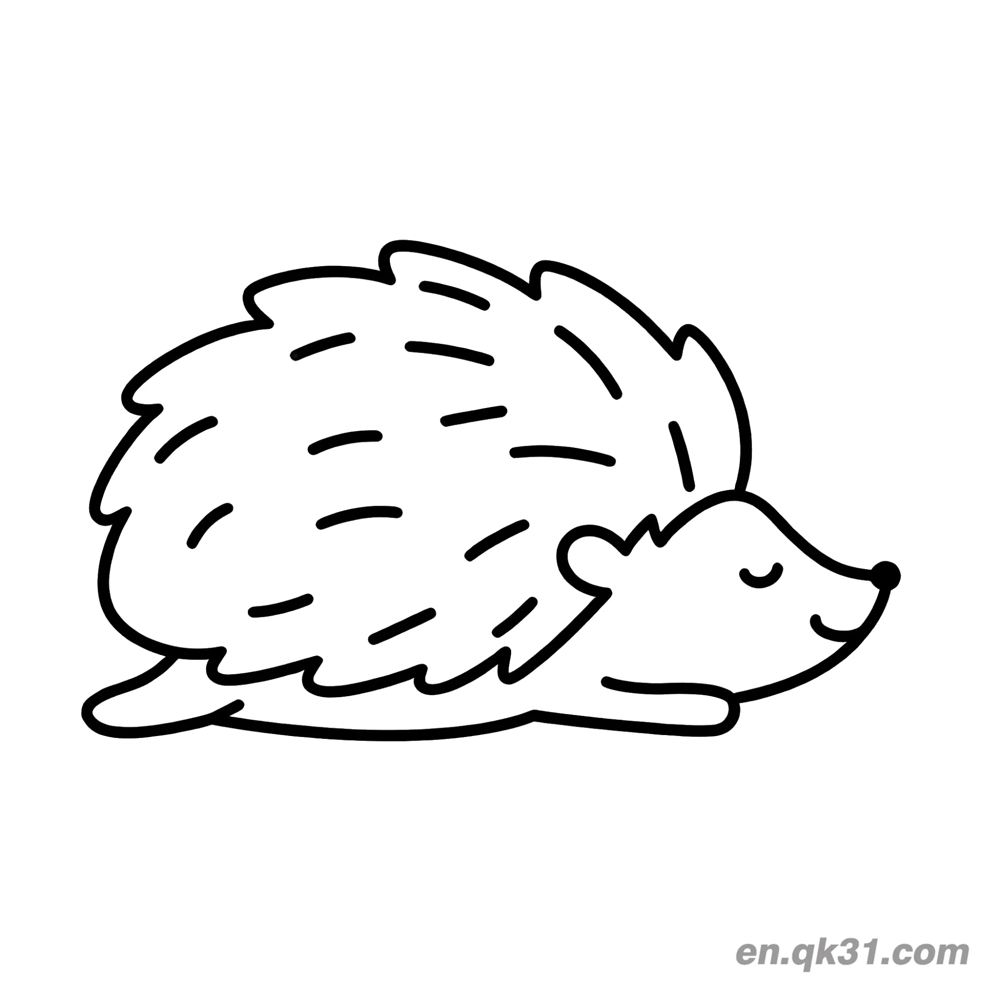 免费 爬行刺猬涂色页 简笔画涂色页