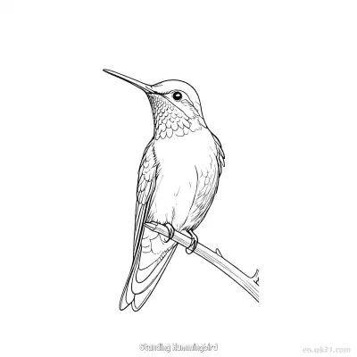 站立的蜂鸟 1简笔画 素描 涂鸦 - 免费可打印 蜂鸟简笔画 下载PDF – 免费可打印简笔画涂色画