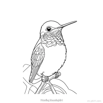 站立的蜂鸟 2简笔画 素描 涂鸦 - 免费可打印 蜂鸟简笔画 下载PDF – 免费可打印简笔画涂色画