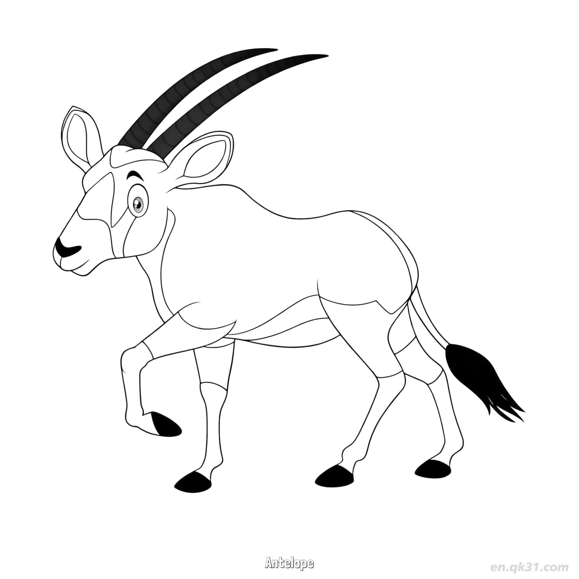 免费 羚羊儿童涂色页 简笔画涂色页
