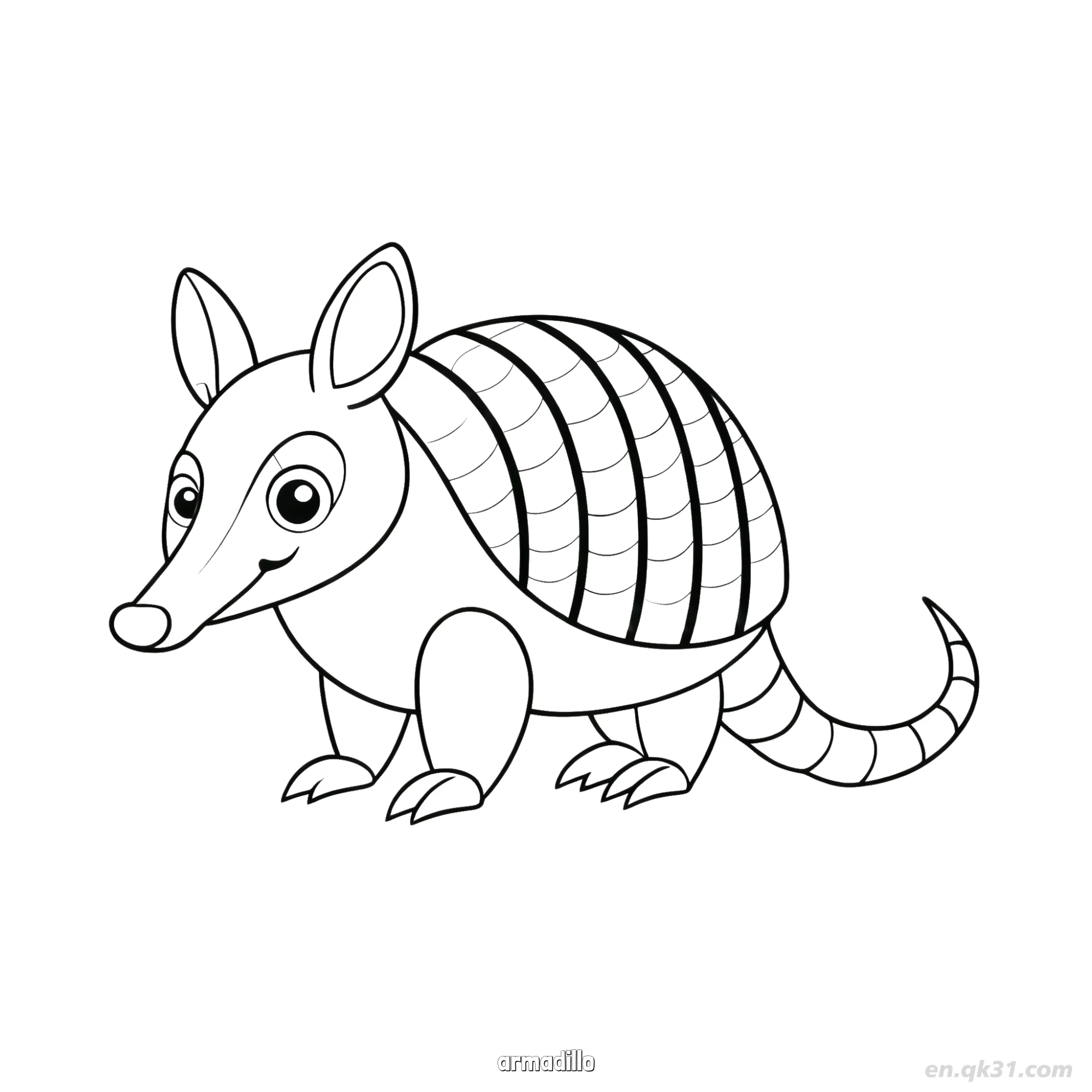 免费 犰狳分段涂色页 简笔画涂色页