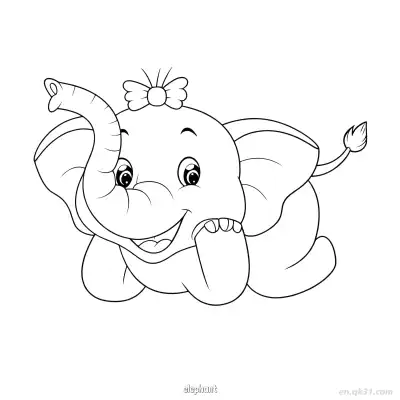 小象躺卧涂色页 – 免费可打印简笔画涂色画