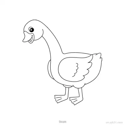 直立快乐鹅涂色页 – 免费可打印简笔画涂色画