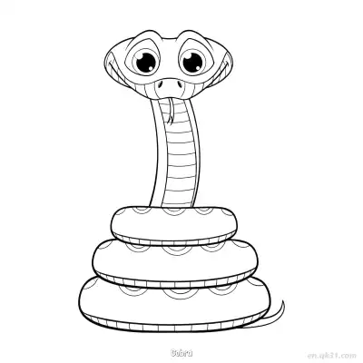 兜帽毒牙眼镜蛇涂色页 – 免费可打印简笔画涂色画