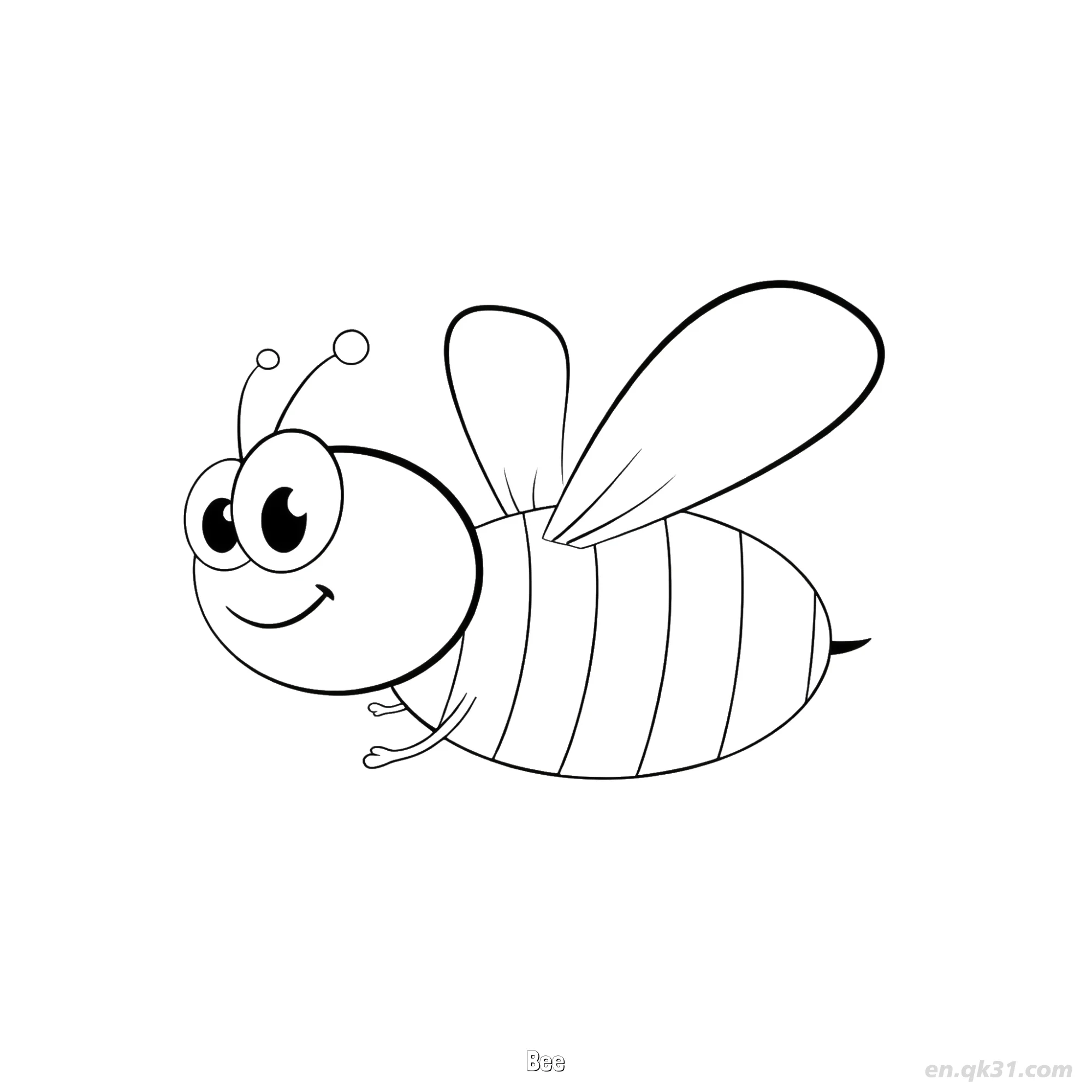 免费 可爱蜜蜂儿童涂色页 简笔画涂色页