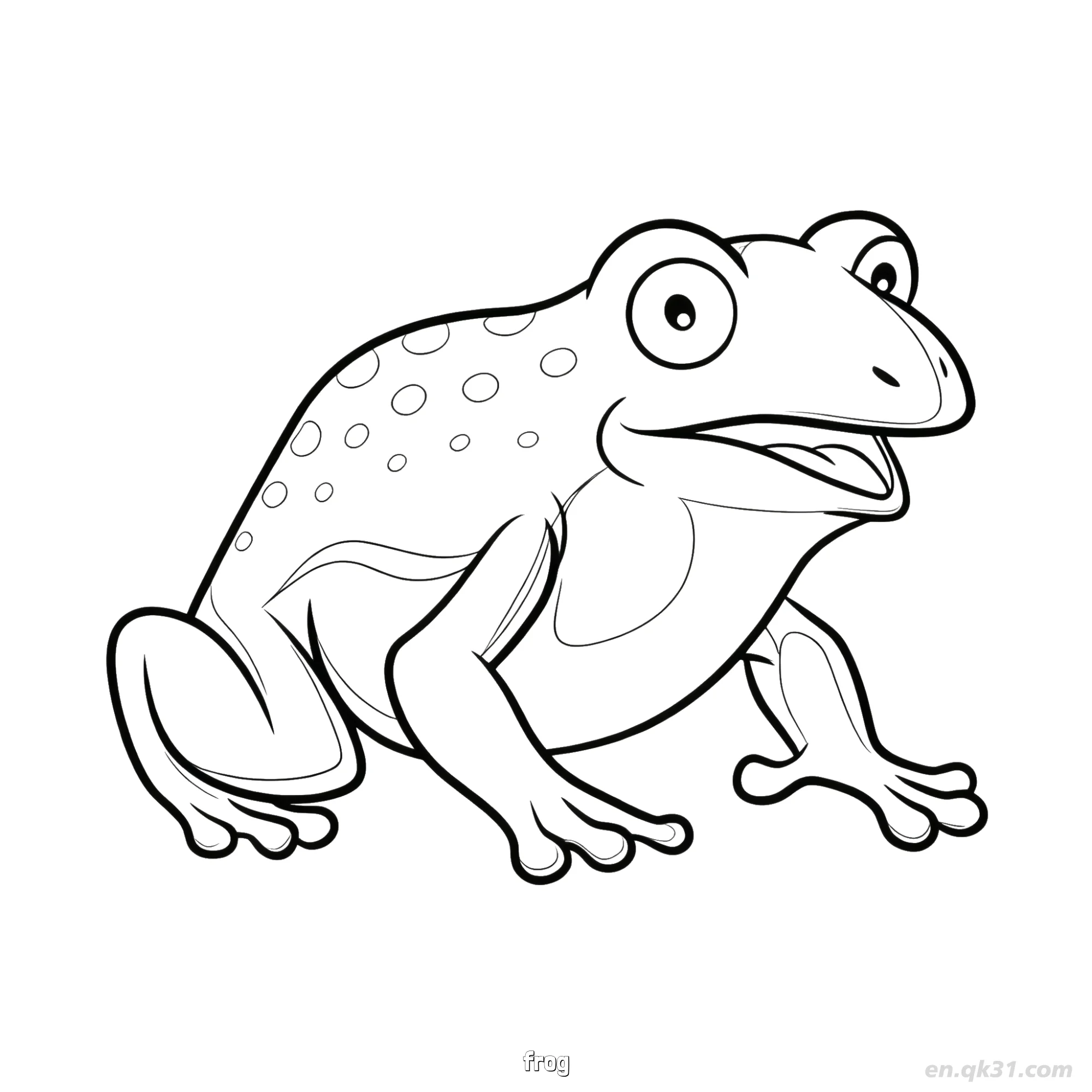 免费 带斑点青蛙涂色页 简笔画涂色页
