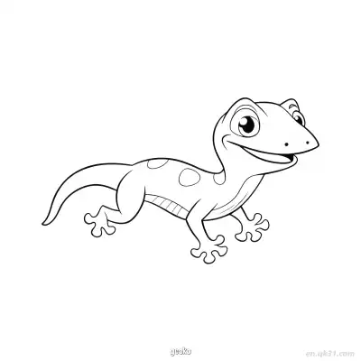 大斑点壁虎涂色页 – 免费可打印简笔画涂色画