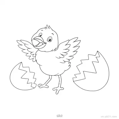 春季孵化小鸡涂色页 – 免费可打印简笔画涂色画