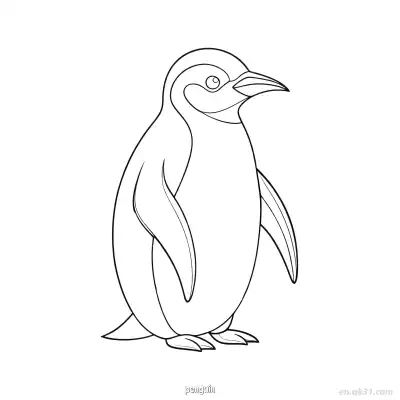 儿童企鹅涂色页 – 免费可打印简笔画涂色画