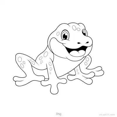 斑点青蛙儿童涂色页 – 免费可打印简笔画涂色画
