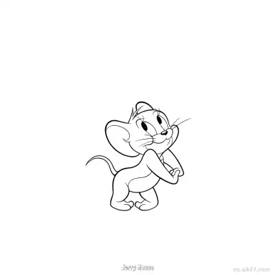 杰瑞鼠 4简笔画 素描 涂鸦 - 免费可打印猫和老鼠 下载PDF – 免费可打印简笔画涂色画