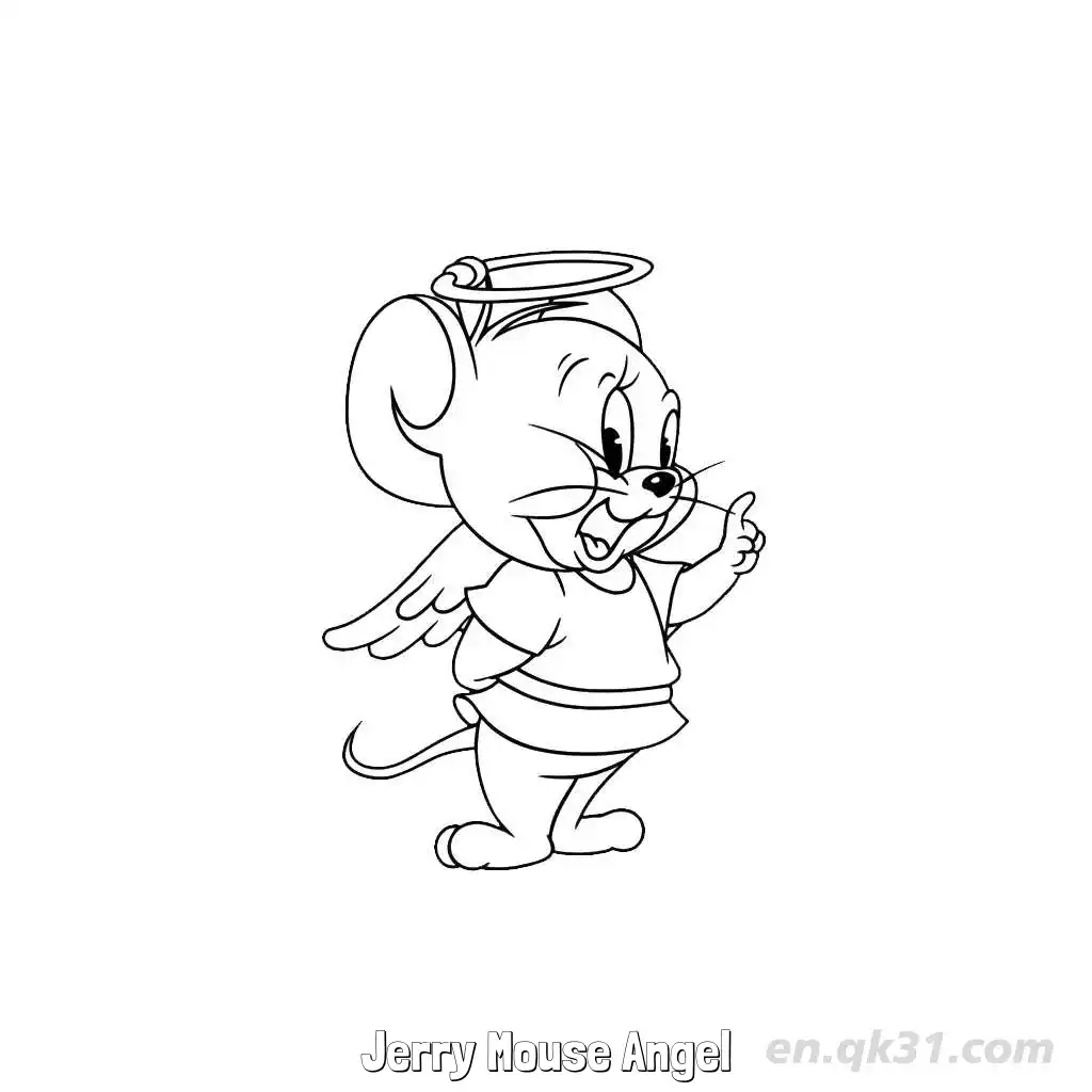 免费 天使杰瑞鼠 简笔画 素描 涂鸦 - 免费可打印猫和老鼠 下载PDF 简笔画涂色页