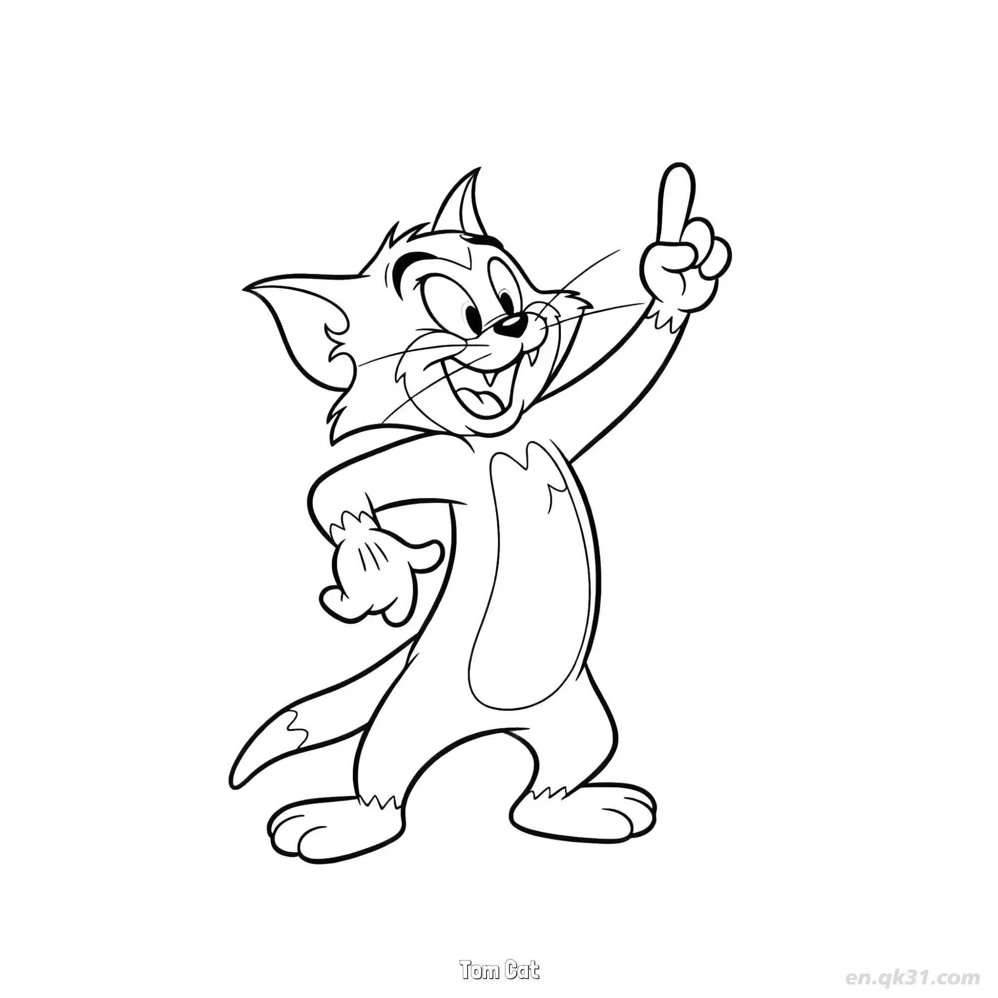 免费 汤姆猫 2简笔画 素描 涂鸦 - 免费可打印猫和老鼠 下载PDF 简笔画涂色页
