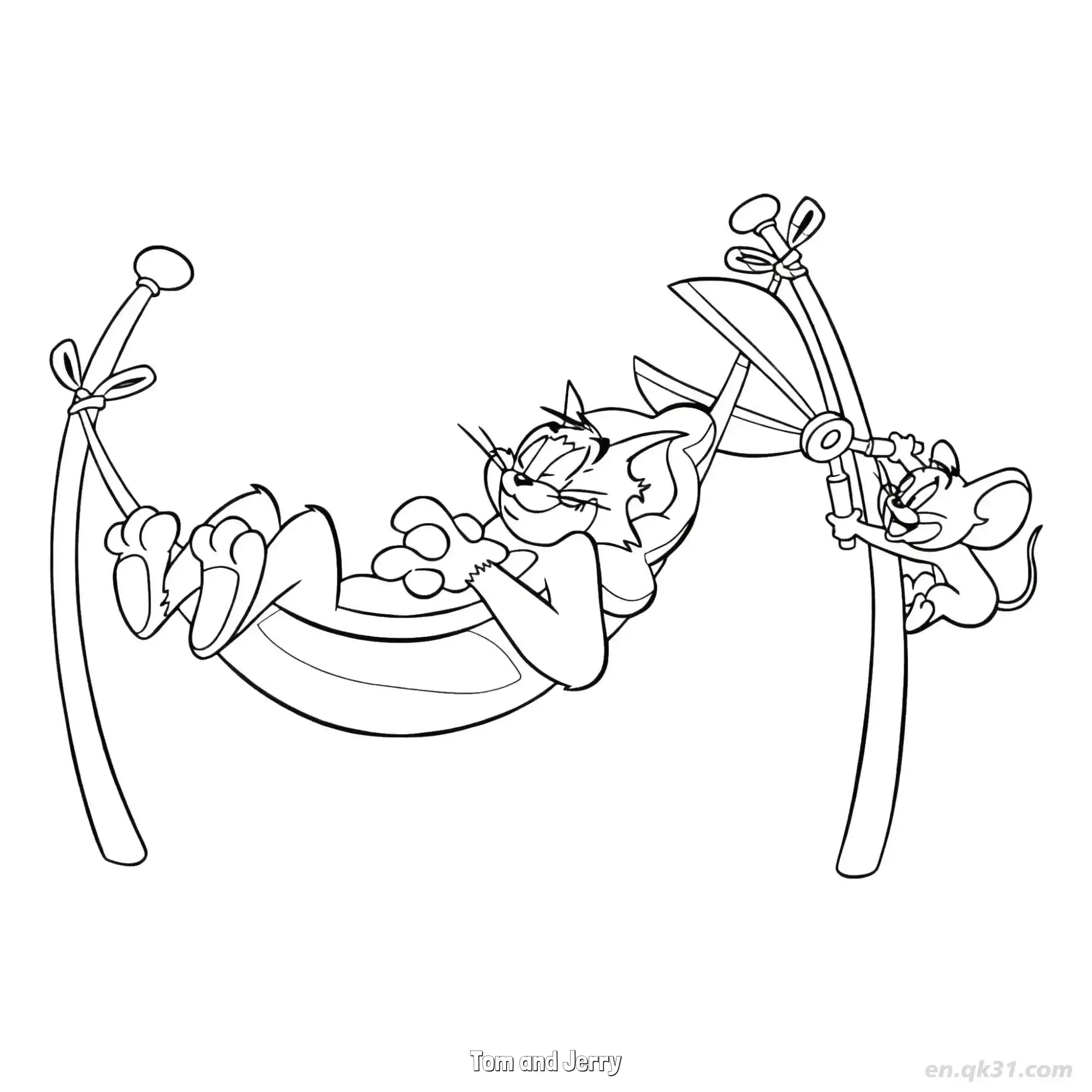 免费 汤姆和杰瑞 简笔画 素描 涂鸦 - 免费可打印猫和老鼠 下载PDF 简笔画涂色页