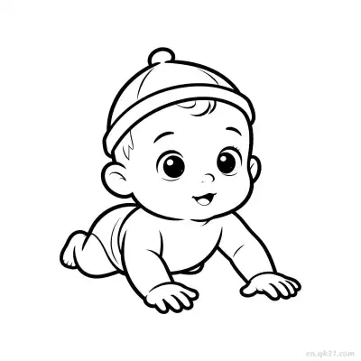 爬走的婴儿 2简笔画 素描 涂鸦 - 免费可打印 婴儿简笔画 下载PDF – 免费可打印简笔画涂色画