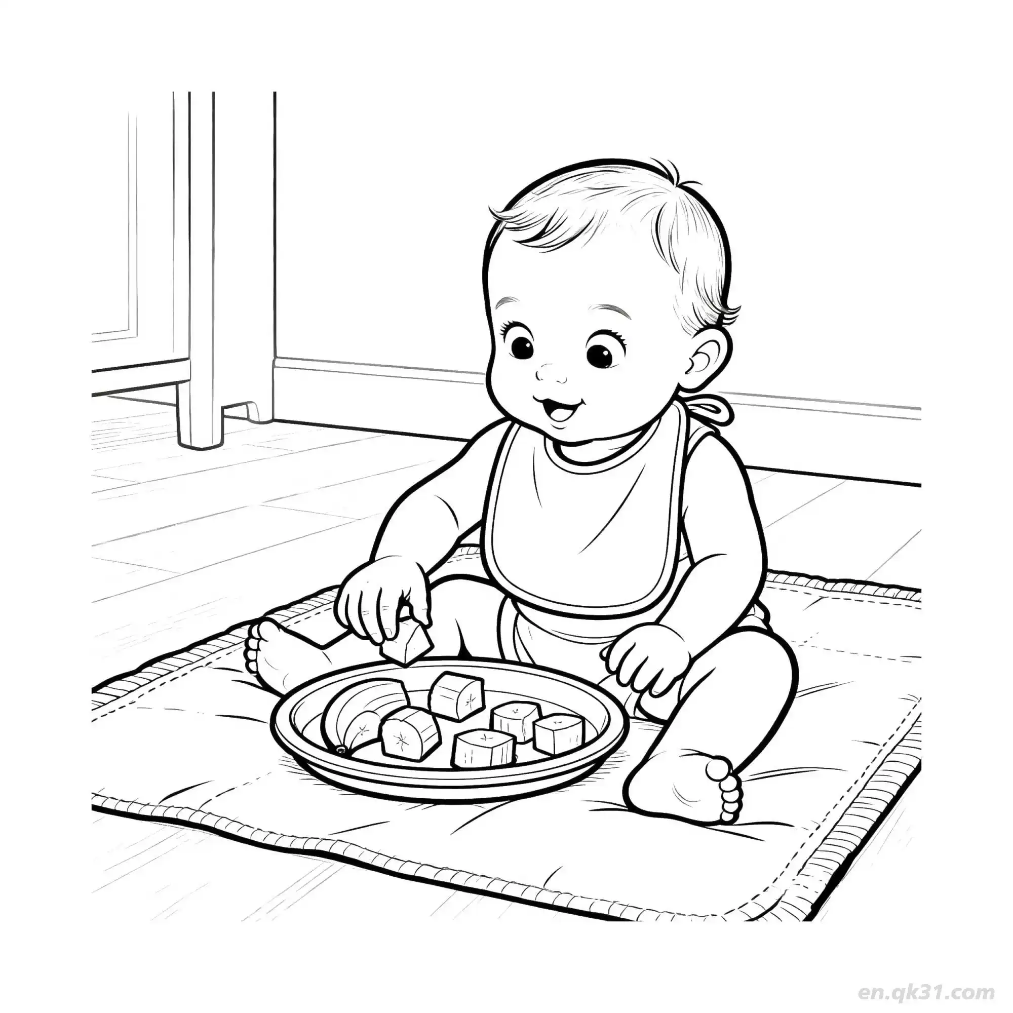 学吃饭的婴儿 11简笔画 素描 涂鸦 - 免费可打印 婴儿简笔画 下载PDF简笔画涂色画 – 为儿童和成人提供的免费可打印简笔画涂色画