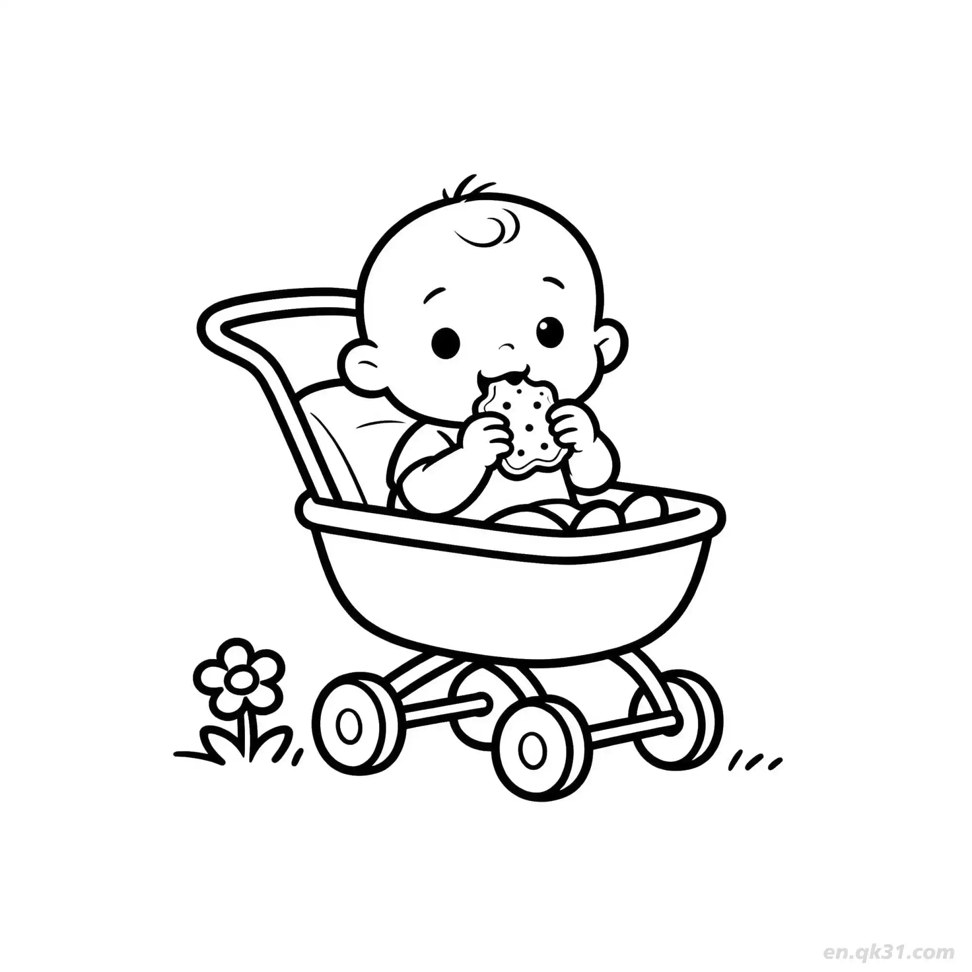 学吃饭的婴儿 4简笔画 素描 涂鸦 - 免费可打印 婴儿简笔画 下载PDF简笔画涂色画 – 为儿童和成人提供的免费可打印简笔画涂色画
