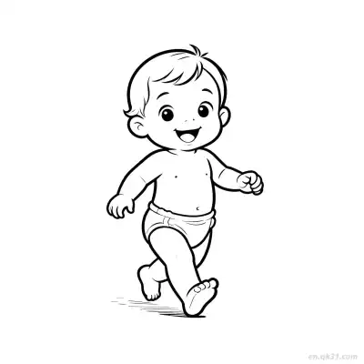 学走路的婴儿 3简笔画 素描 涂鸦 - 免费可打印 婴儿简笔画 下载PDF – 免费可打印简笔画涂色画