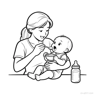 妈妈喂婴儿 2简笔画 素描 涂鸦 - 免费可打印 婴儿简笔画 下载PDF – 免费可打印简笔画涂色画
