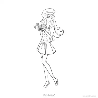 厨师芭比 2简笔画 素描 涂鸦 - 免费可打印 芭比娃娃简笔画 下载PDF – 免费可打印简笔画涂色画