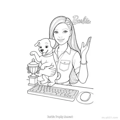 芭比获奖时刻 简笔画 素描 涂鸦 - 免费可打印 芭比娃娃简笔画 下载PDF – 免费可打印简笔画涂色画