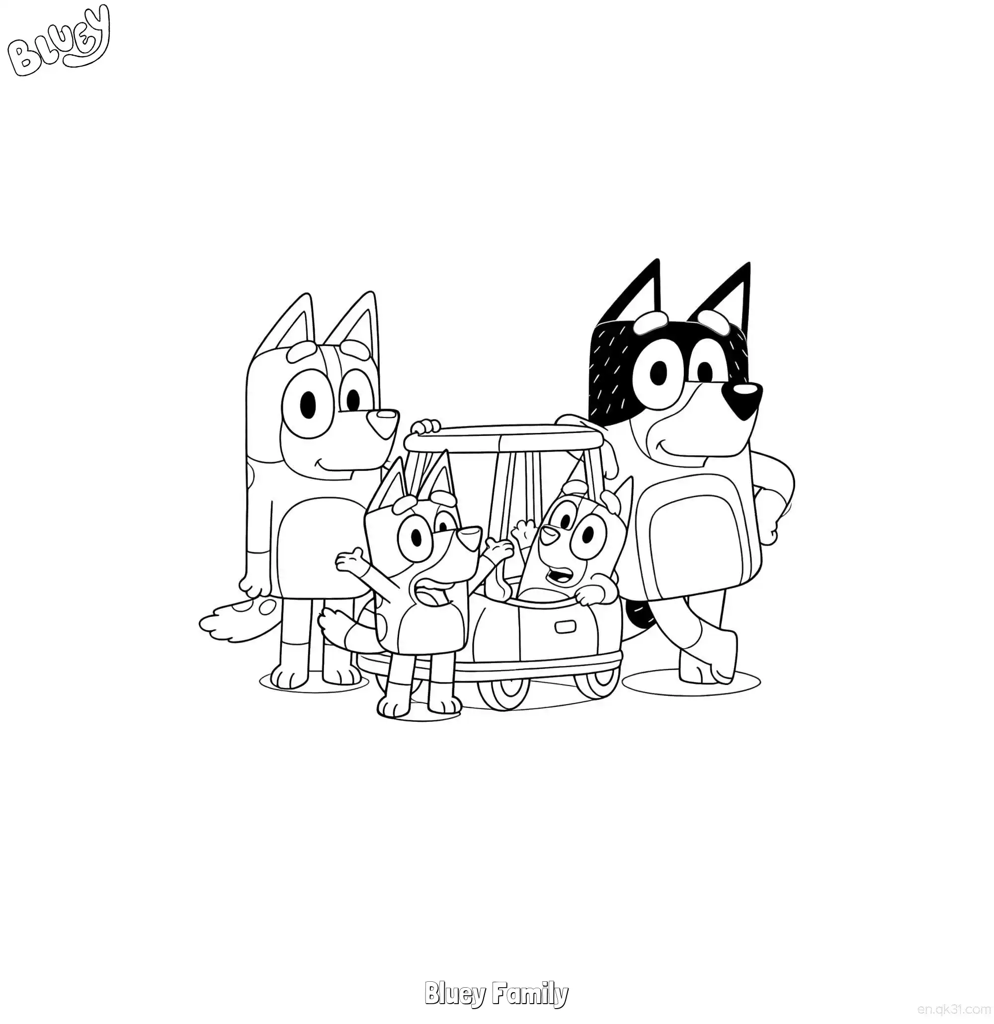 免费 布鲁伊一家 3简笔画 素描 涂鸦 - 免费可打印布鲁伊 下载PDF 简笔画涂色页