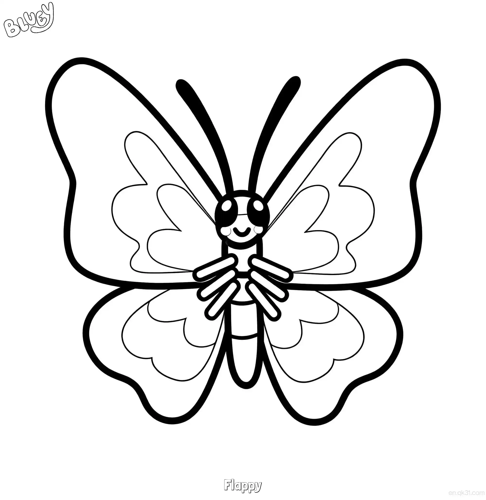 免费 弗拉皮 简笔画 素描 涂鸦 - 免费可打印布鲁伊 下载PDF 简笔画涂色页