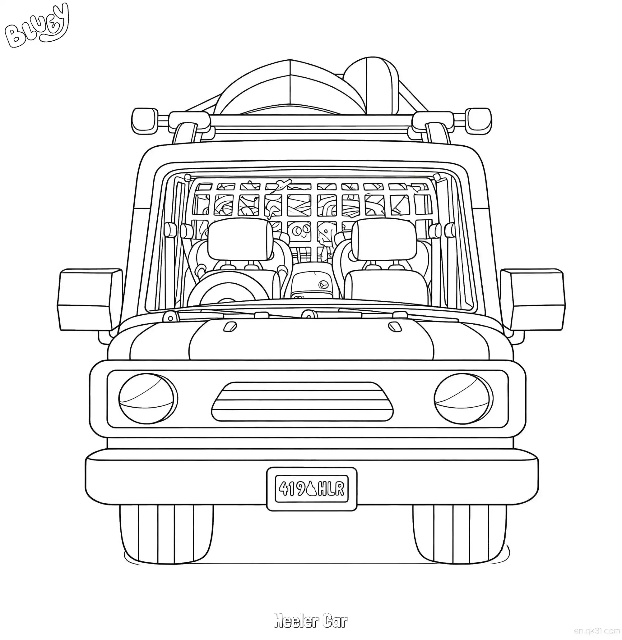 免费 希勒家的车 1简笔画 素描 涂鸦 - 免费可打印布鲁伊 下载PDF 简笔画涂色页