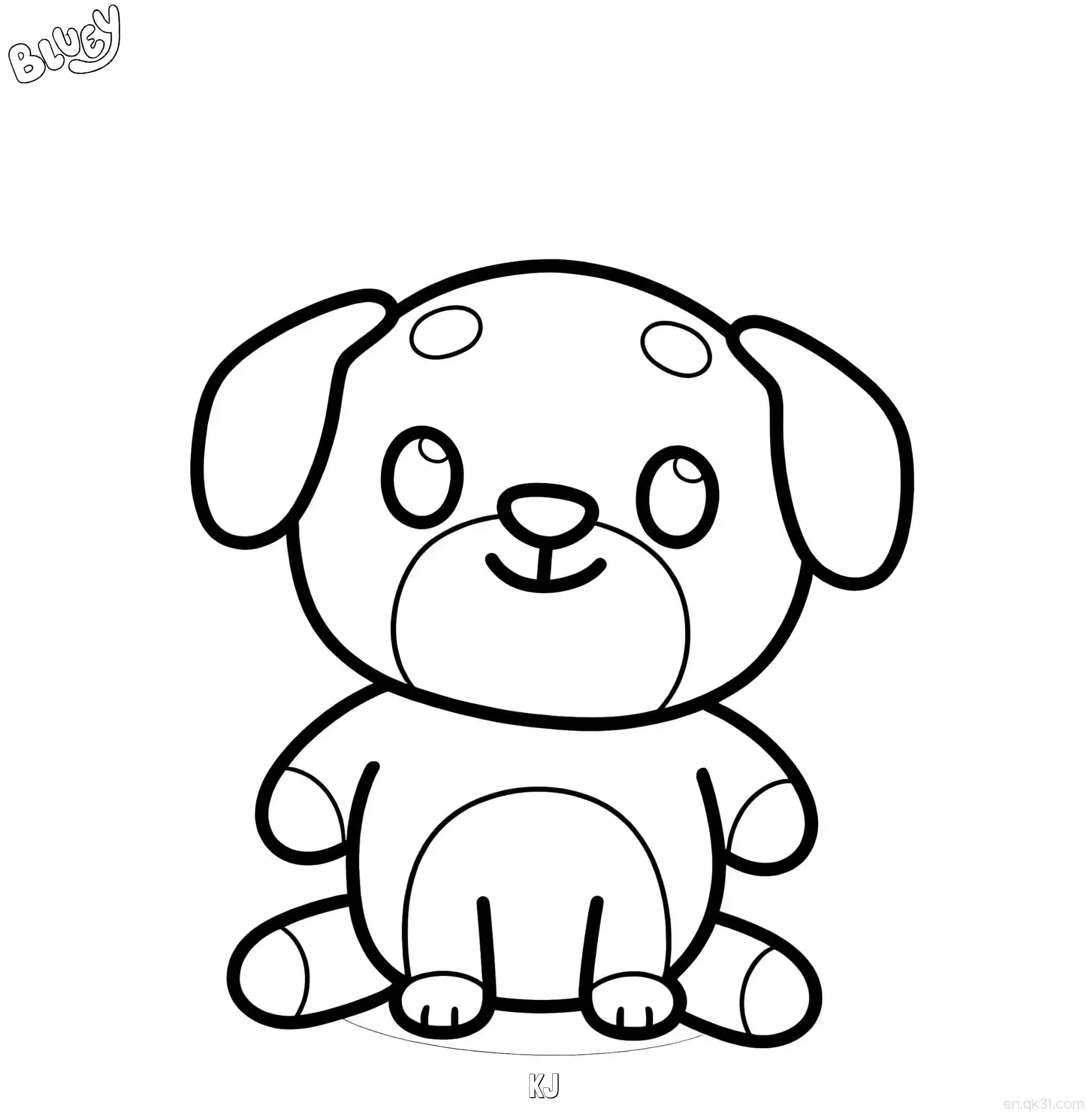 免费 KJ 简笔画 素描 涂鸦 - 免费可打印布鲁伊 下载PDF 简笔画涂色页