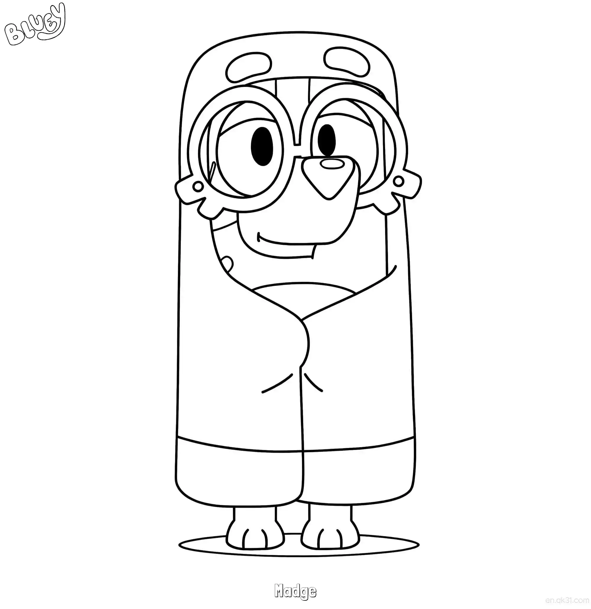免费 玛奇 简笔画 素描 涂鸦 - 免费可打印布鲁伊 下载PDF 简笔画涂色页