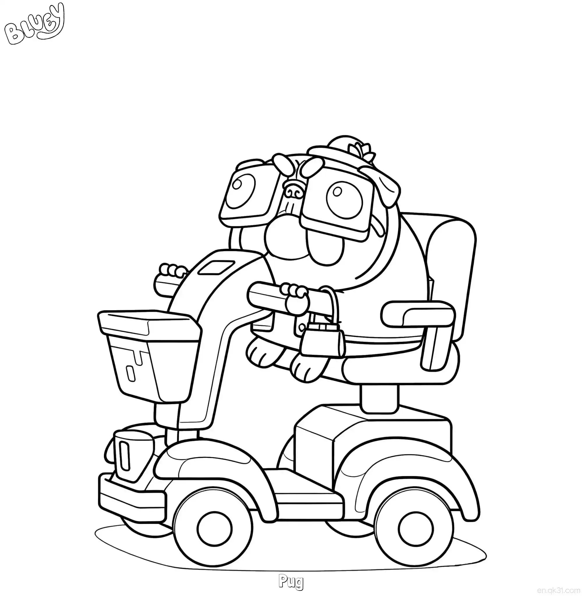 免费 哈巴狗 简笔画 素描 涂鸦 - 免费可打印布鲁伊 下载PDF 简笔画涂色页