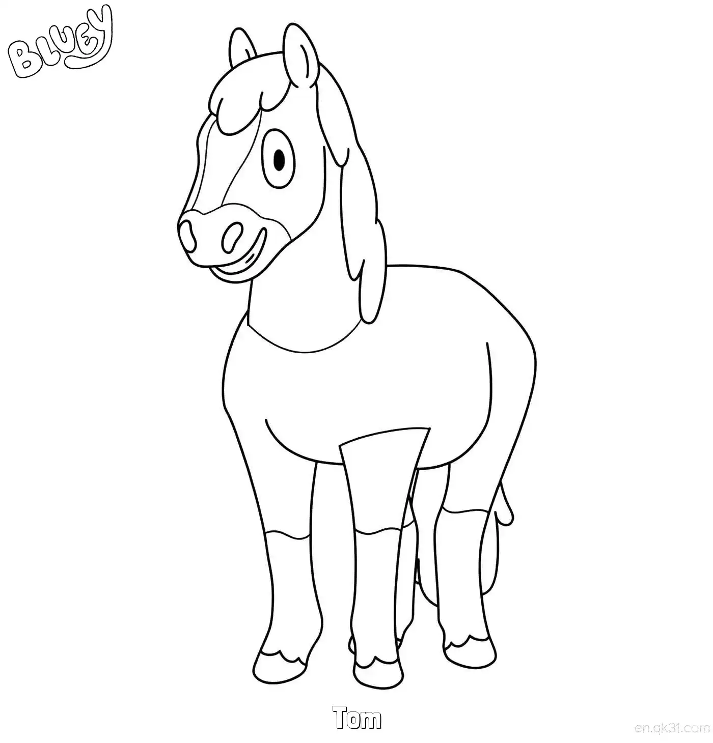 免费 汤姆 简笔画 素描 涂鸦 - 免费可打印布鲁伊 下载PDF 简笔画涂色页