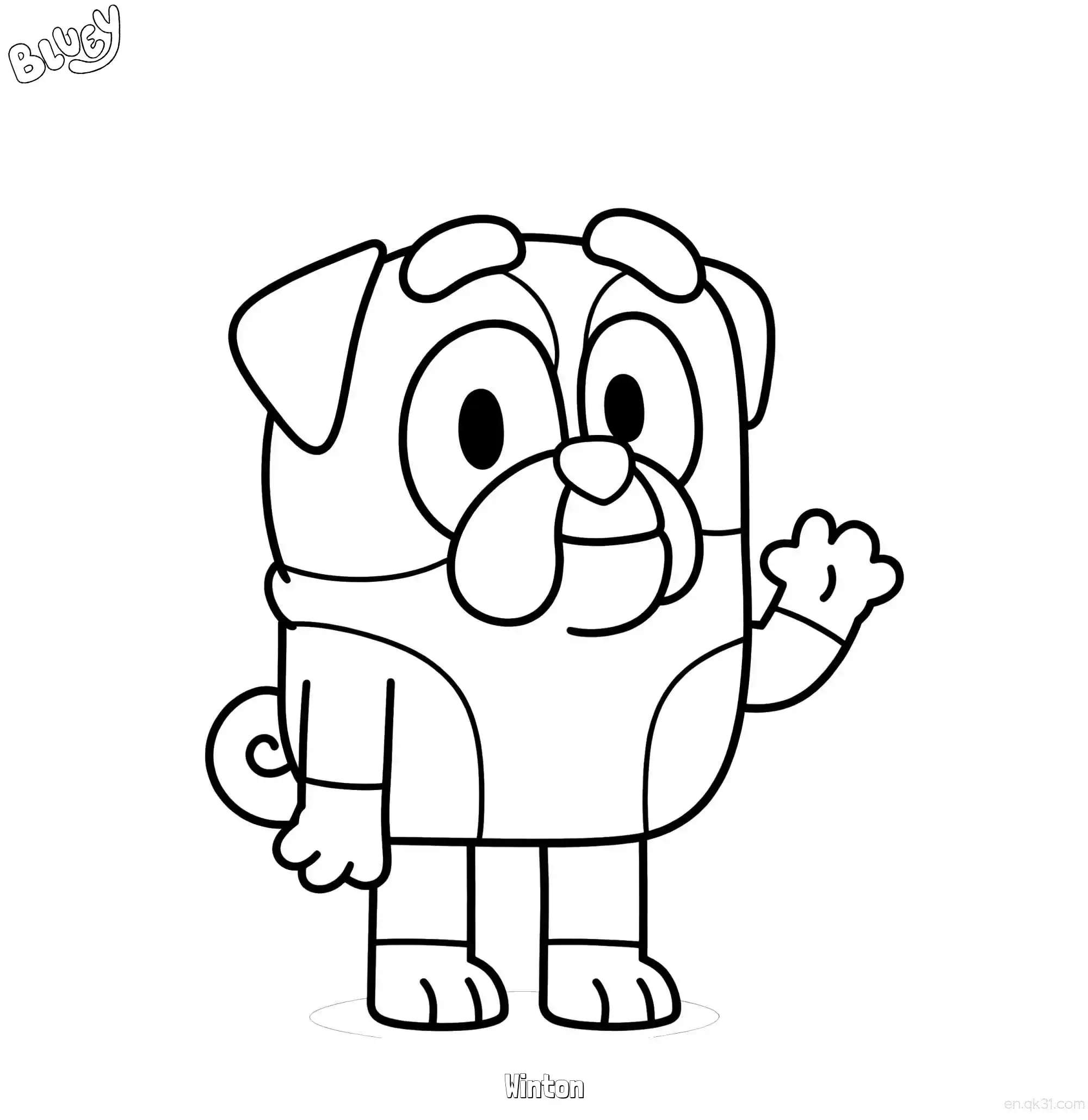 免费 温顿 简笔画 素描 涂鸦 - 免费可打印布鲁伊 下载PDF 简笔画涂色页