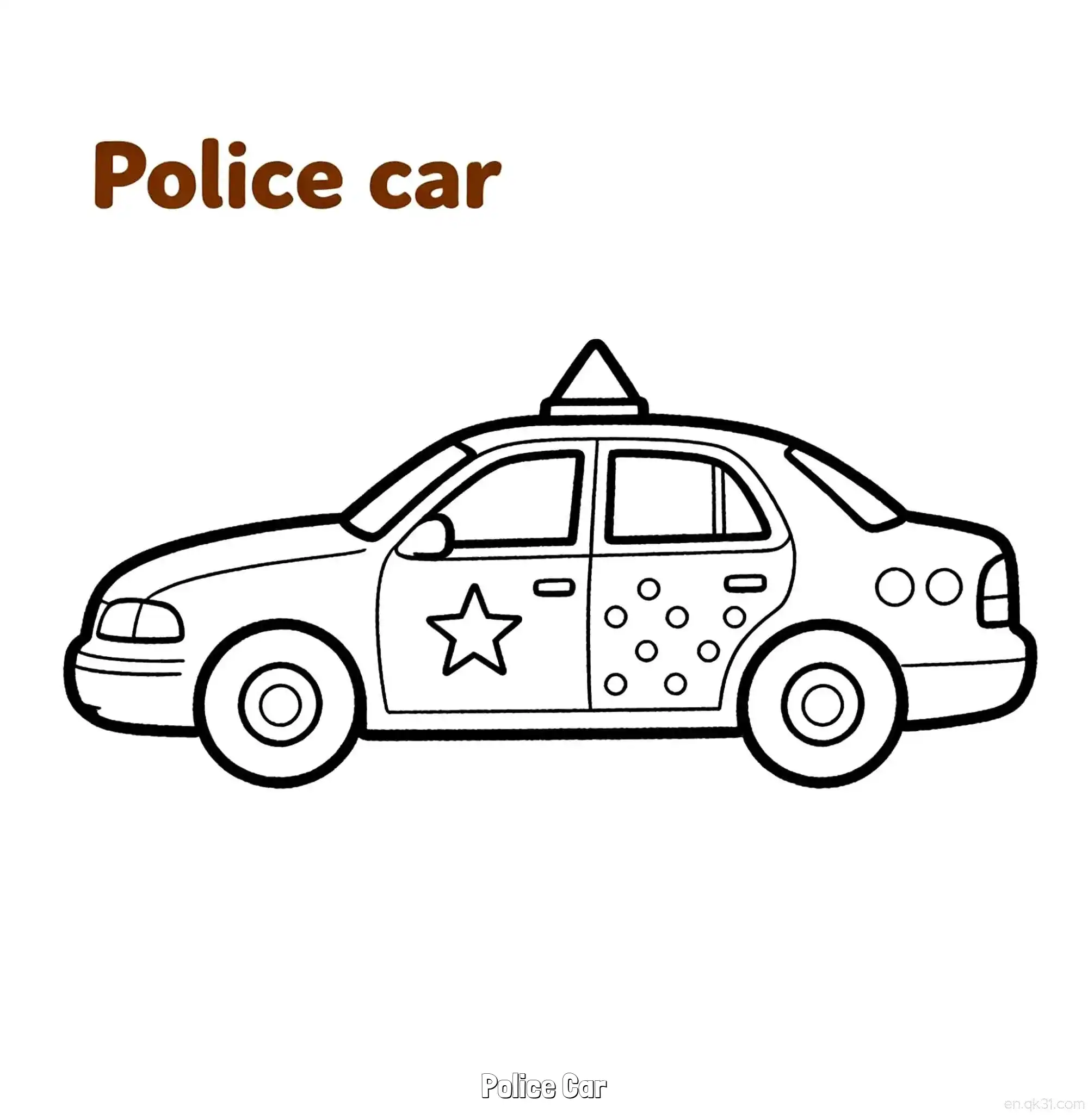 免费 美国警车 12简笔画 素描 涂鸦 - 免费可打印国外警车 下载PDF 简笔画涂色页
