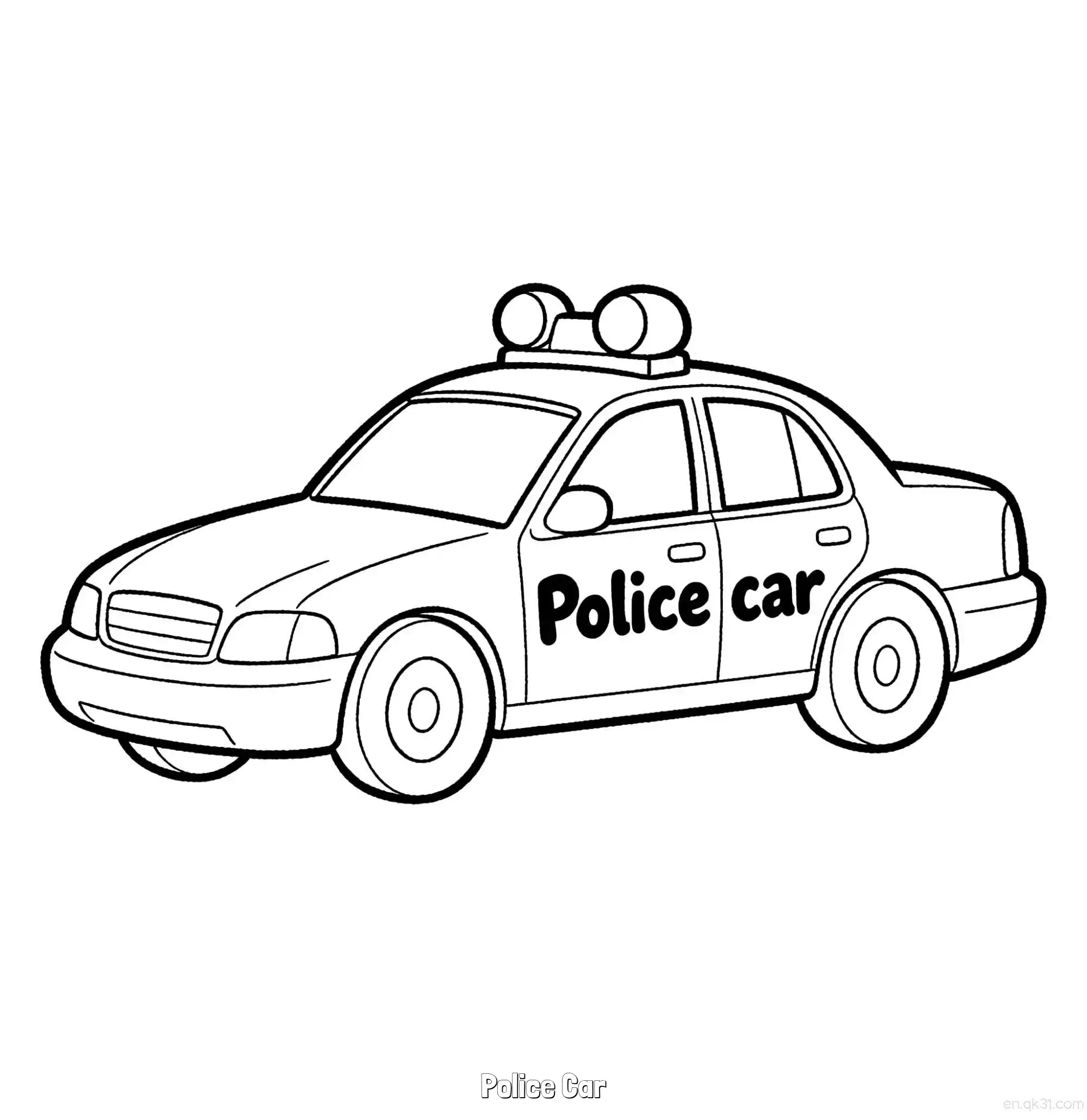 免费 美国警车 15简笔画 素描 涂鸦 - 免费可打印国外警车 下载PDF 简笔画涂色页