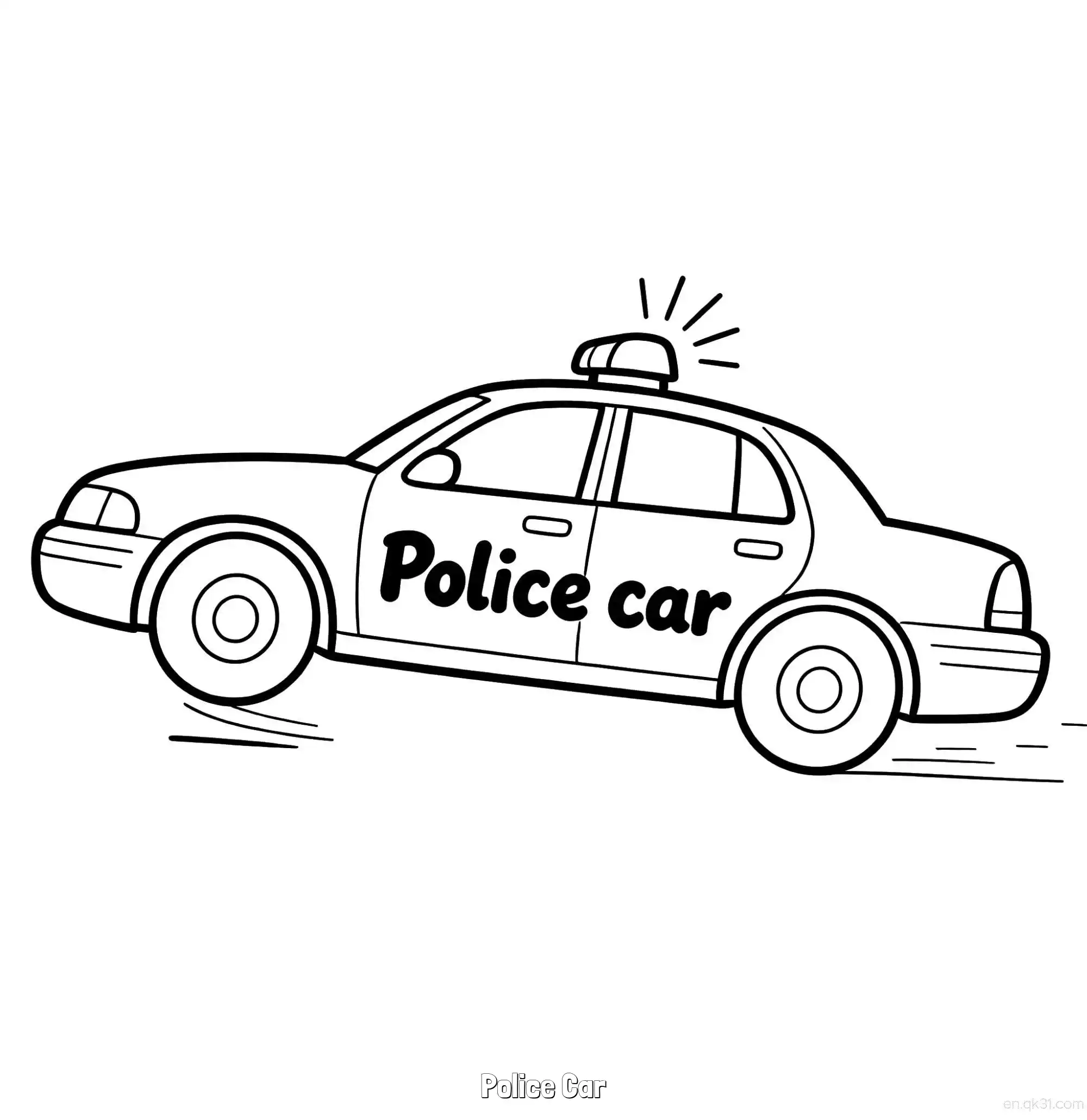 免费 美国警车 17简笔画 素描 涂鸦 - 免费可打印国外警车 下载PDF 简笔画涂色页