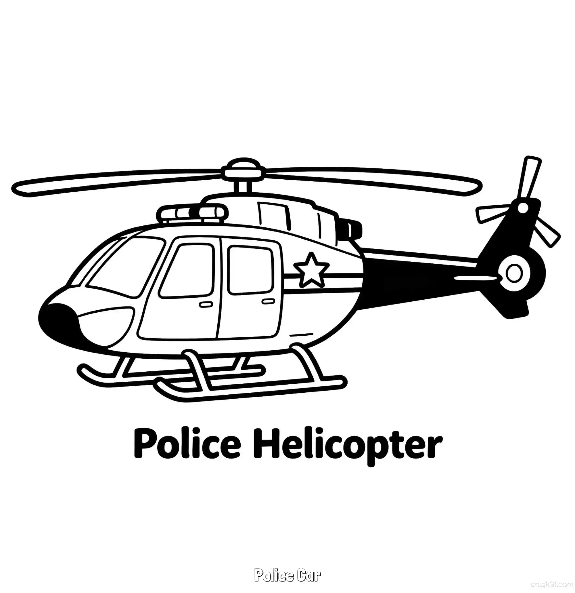免费 美国警车 18简笔画 素描 涂鸦 - 免费可打印国外警车 下载PDF 简笔画涂色页