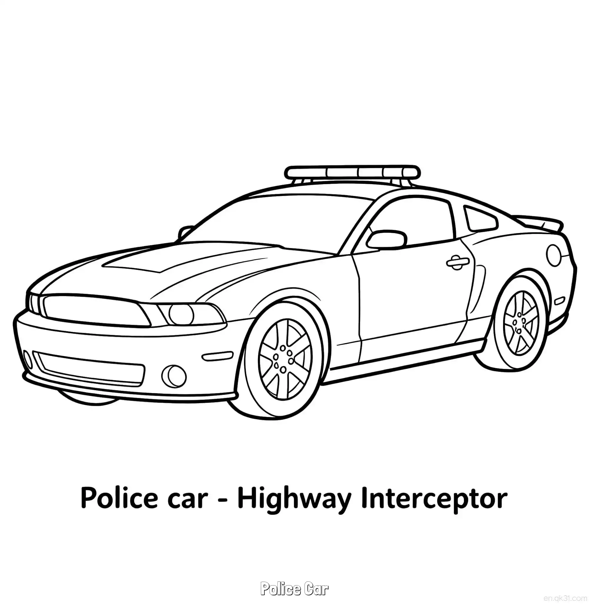 免费 美国警车 22简笔画 素描 涂鸦 - 免费可打印国外警车 下载PDF 简笔画涂色页