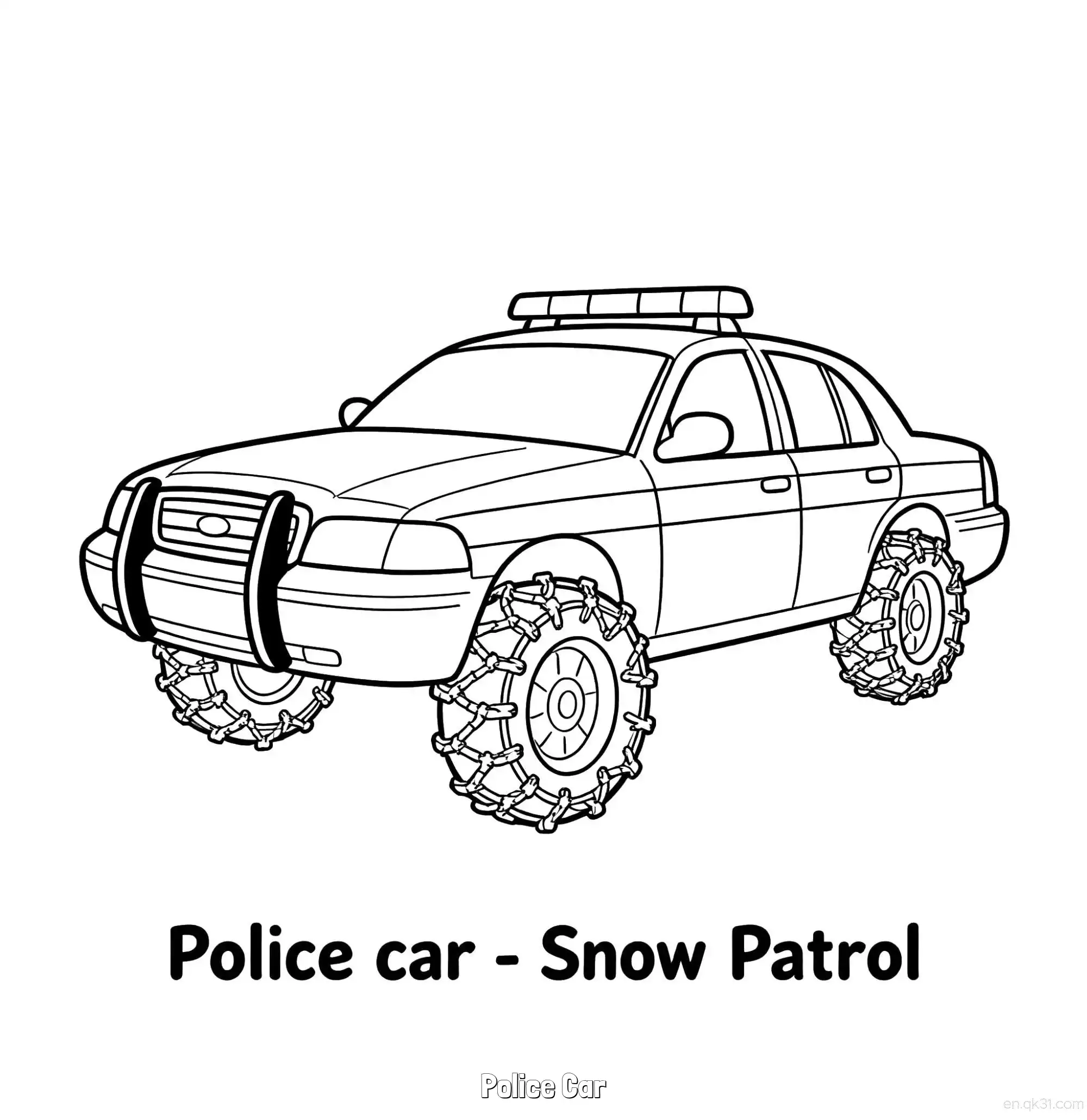 免费 美国警车 25简笔画 素描 涂鸦 - 免费可打印国外警车 下载PDF 简笔画涂色页