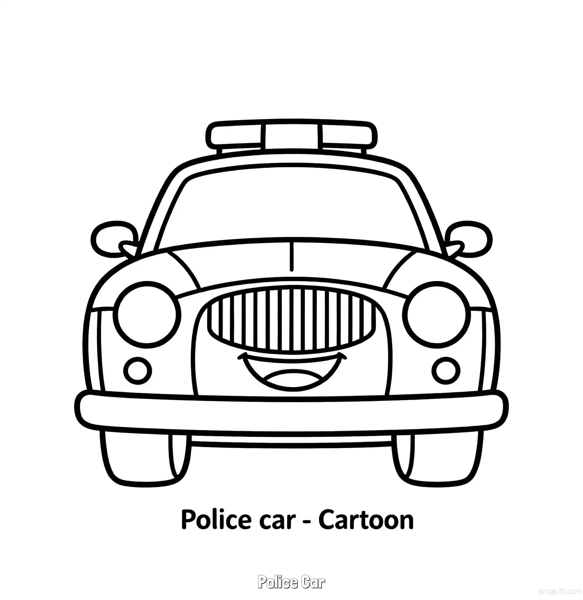 免费 美国警车 26简笔画 素描 涂鸦 - 免费可打印国外警车 下载PDF 简笔画涂色页