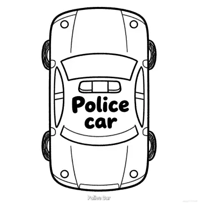 美国警车 3简笔画 素描 涂鸦 - 免费可打印国外警车 下载PDF – 免费可打印简笔画涂色画