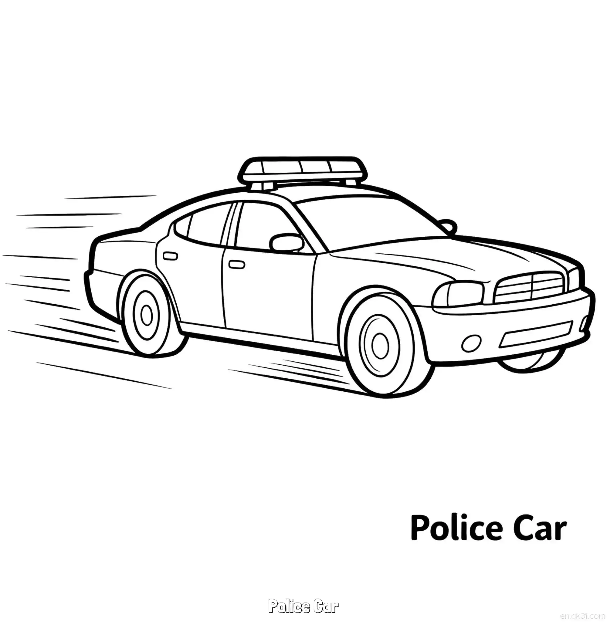 免费 美国警车 32简笔画 素描 涂鸦 - 免费可打印国外警车 下载PDF 简笔画涂色页