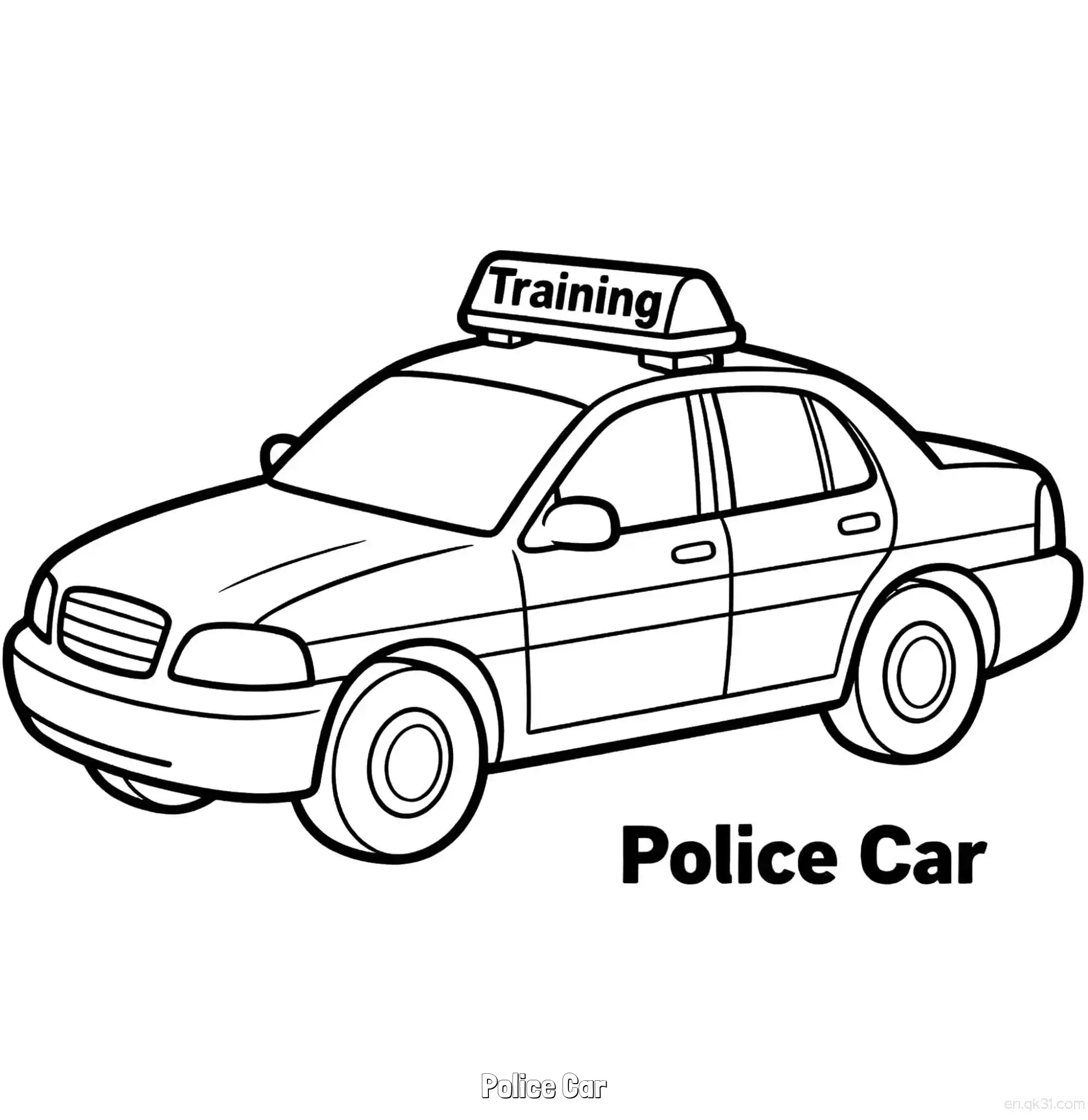 免费 美国警车 38简笔画 素描 涂鸦 - 免费可打印国外警车 下载PDF 简笔画涂色页