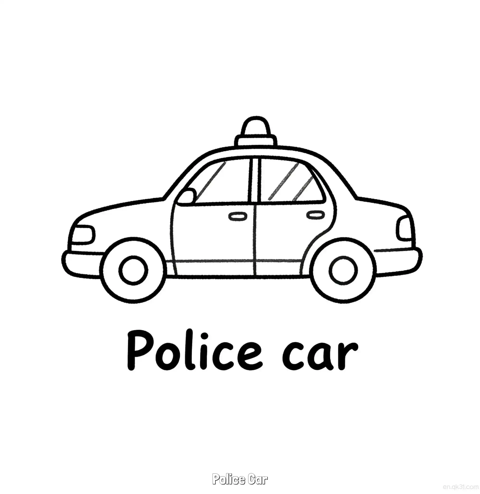 免费 美国警车 4简笔画 素描 涂鸦 - 免费可打印国外警车 下载PDF 简笔画涂色页