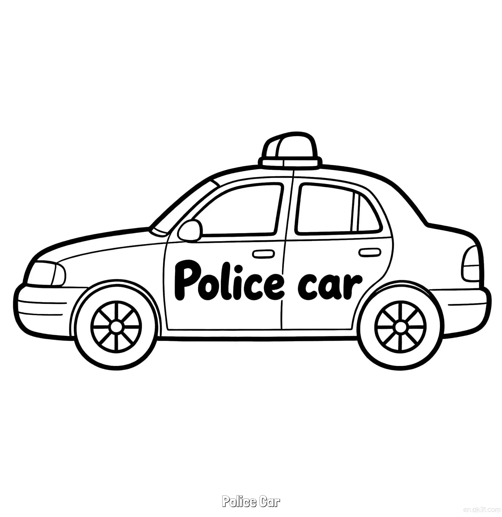 免费 美国警车 40简笔画 素描 涂鸦 - 免费可打印国外警车 下载PDF 简笔画涂色页