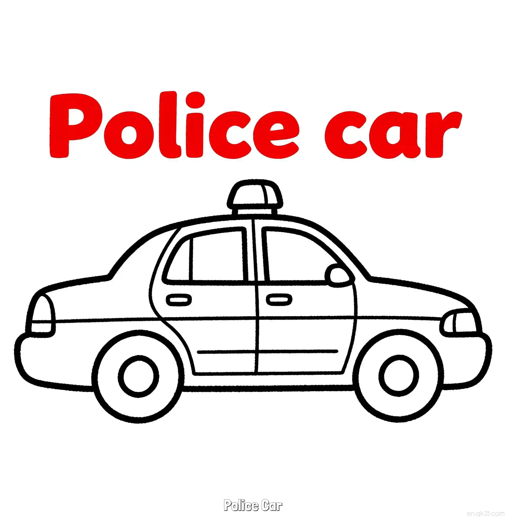 免费 美国警车 42简笔画 素描 涂鸦 - 免费可打印国外警车 下载PDF 简笔画涂色页