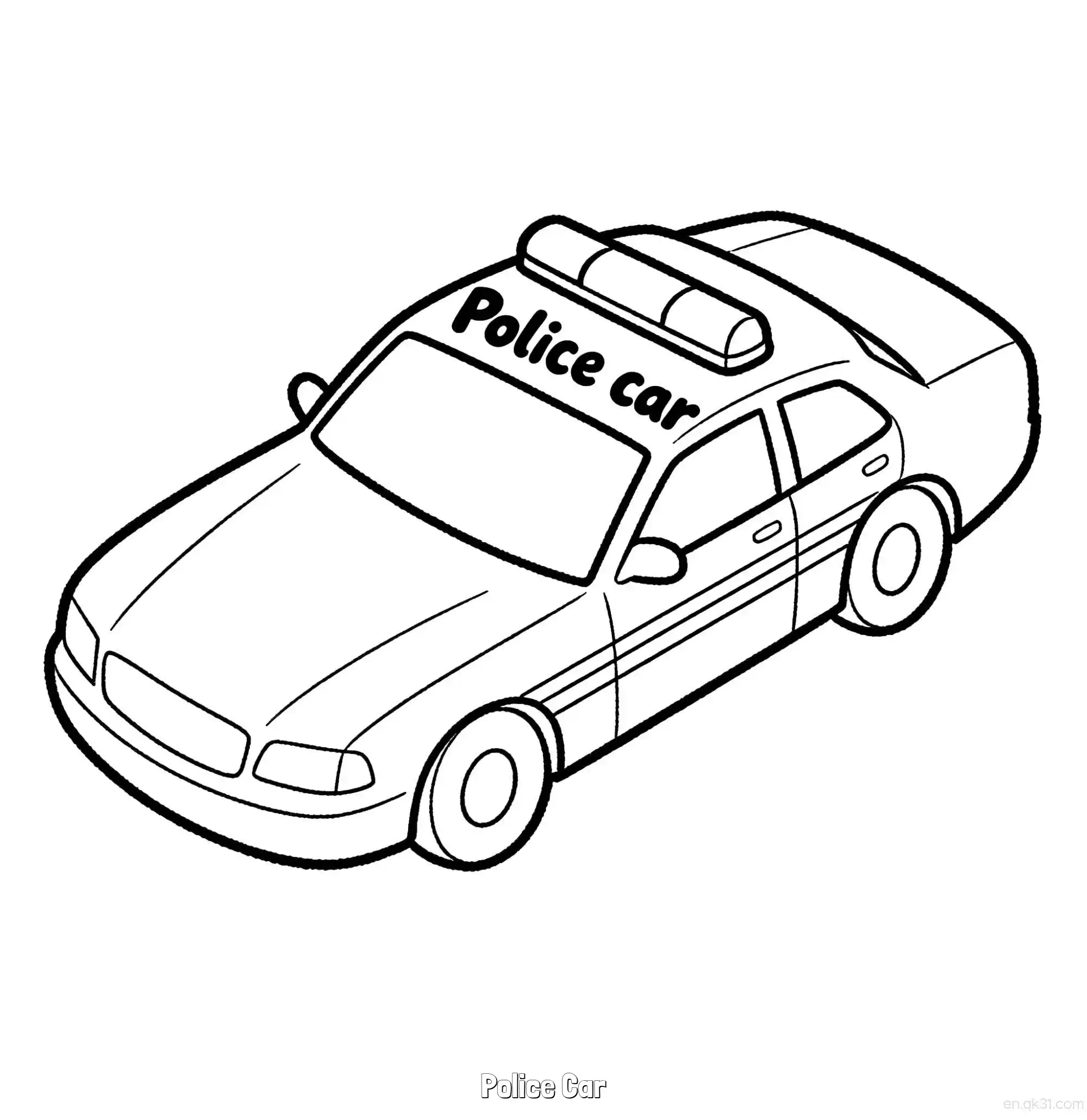 免费 美国警车 43简笔画 素描 涂鸦 - 免费可打印国外警车 下载PDF 简笔画涂色页