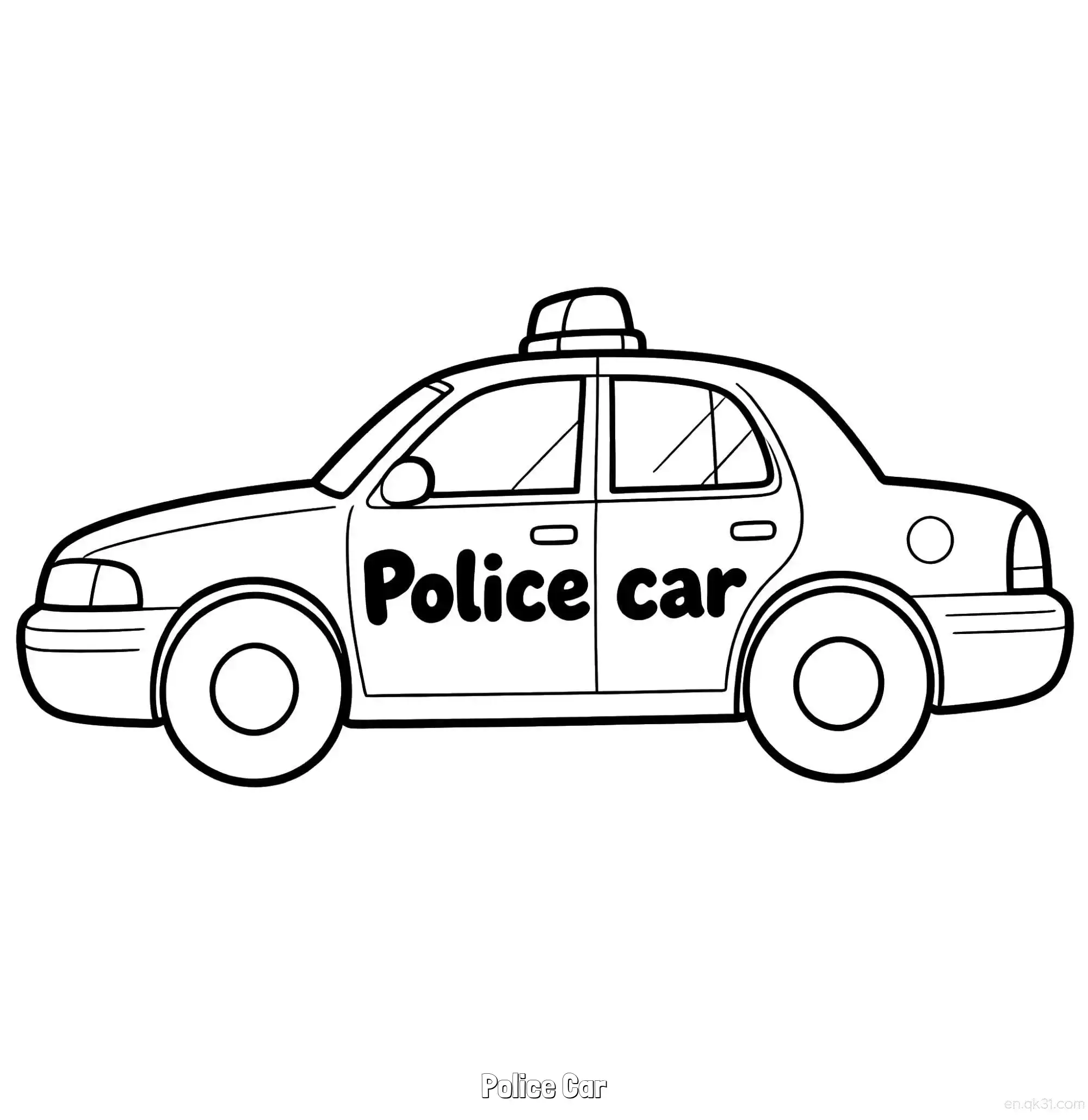 免费 美国警车 44简笔画 素描 涂鸦 - 免费可打印国外警车 下载PDF 简笔画涂色页