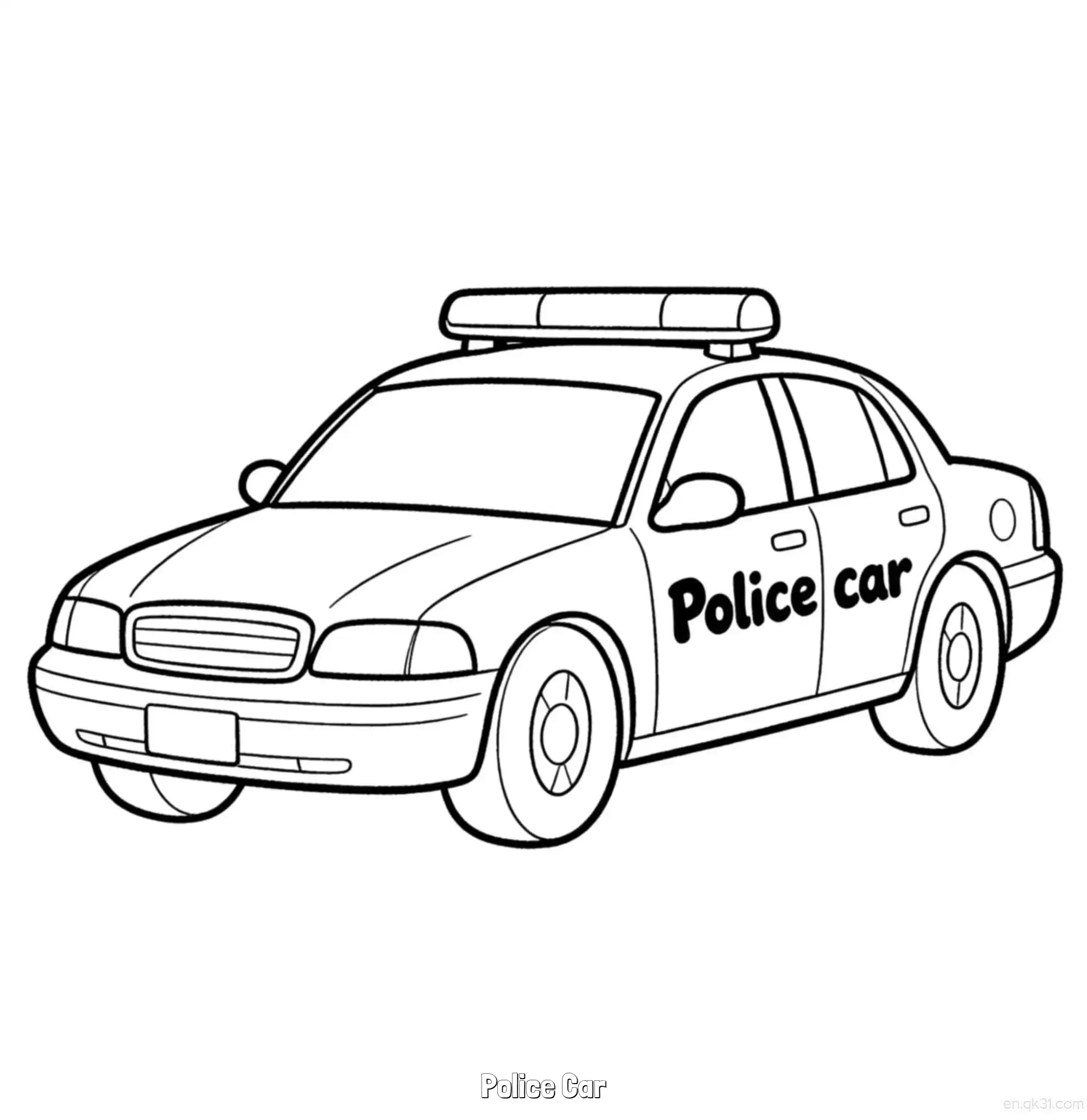 免费 美国警车 46简笔画 素描 涂鸦 - 免费可打印国外警车 下载PDF 简笔画涂色页